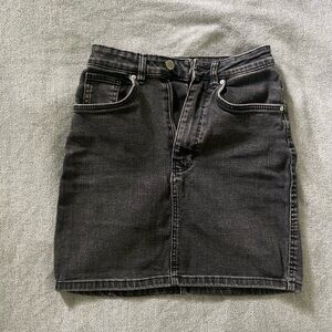 Short Denim Skirt XS High Waisted Black Jeans Pencil Skirt H&M